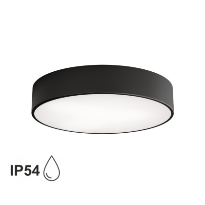 Lampa sufitowa łazienkowa na taras plafon CLEO 400 IP54 Czarny 40 cm