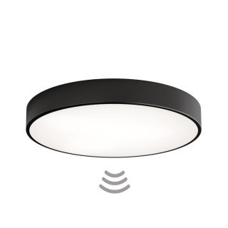 Lampa sufitowa Plafon CLEO 600 60 cm Czarny z Czujnikiem Ruchu