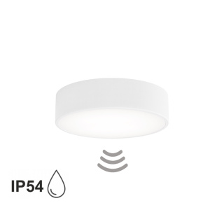 Lampa sufitowa na taras Plafon CLEO 300 IP54 Biały z Czujnikiem Ruchu