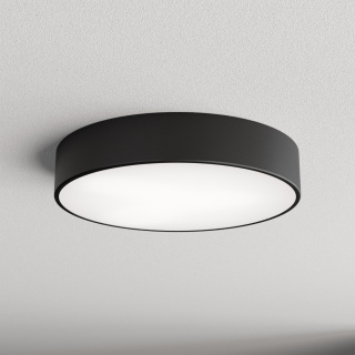 Lampa sufitowa łazienkowa na taras plafon CLEO 400 Czarny IP54 z Czujnikiem Ruchu